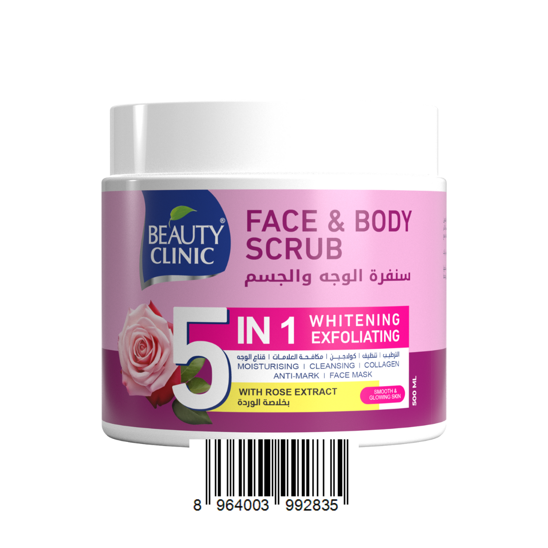 Beauty Clinic Face & Body Scrub – 5-in-1 with Rose Extract