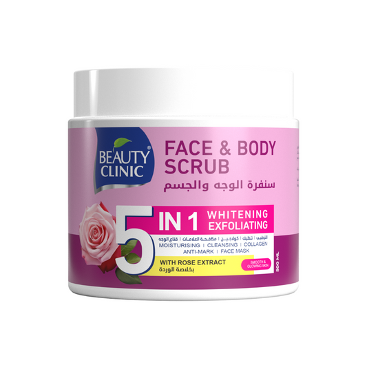 Beauty Clinic Face & Body Scrub – 5-in-1 with Rose Extract